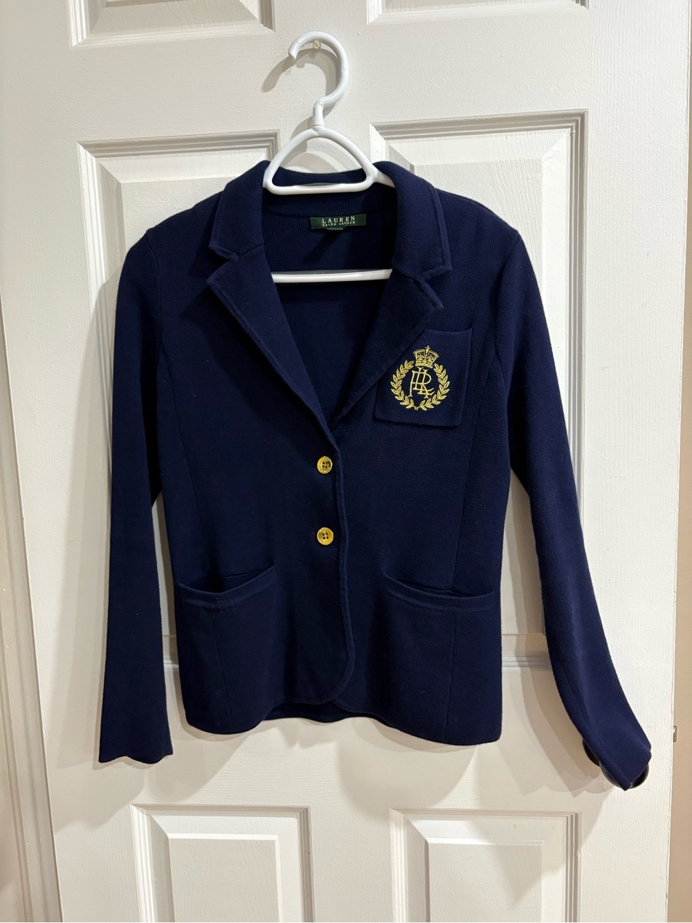 Ralph Lauren Navy Blazer with Gold Crest